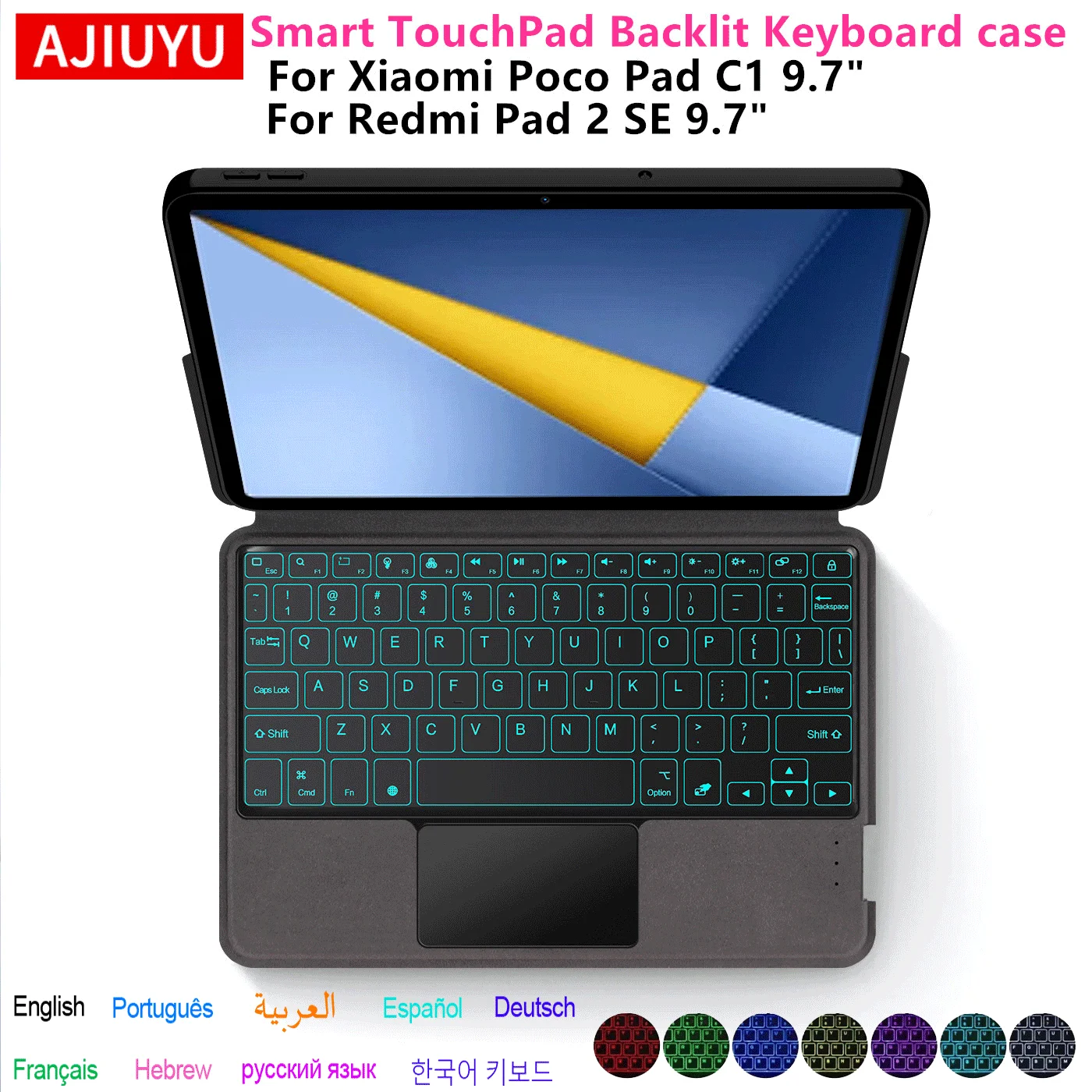 Kabellose Tastatur für Poco Pad C1 Hülle Smart TrackPad Tastaturabdeckung für Xiaomi POCO Pad C1 9,7" Remi Pad 2 Pad2 9,7" Tablet-Hülle