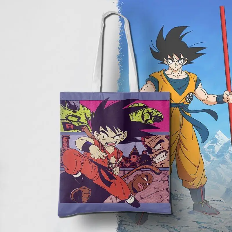 

Dragon Ball Vegeta Cartoon Canvas Tote Bag Boy Girl Eco Friendly Customizable Versatile Anime High Quality Lightweight Trendy