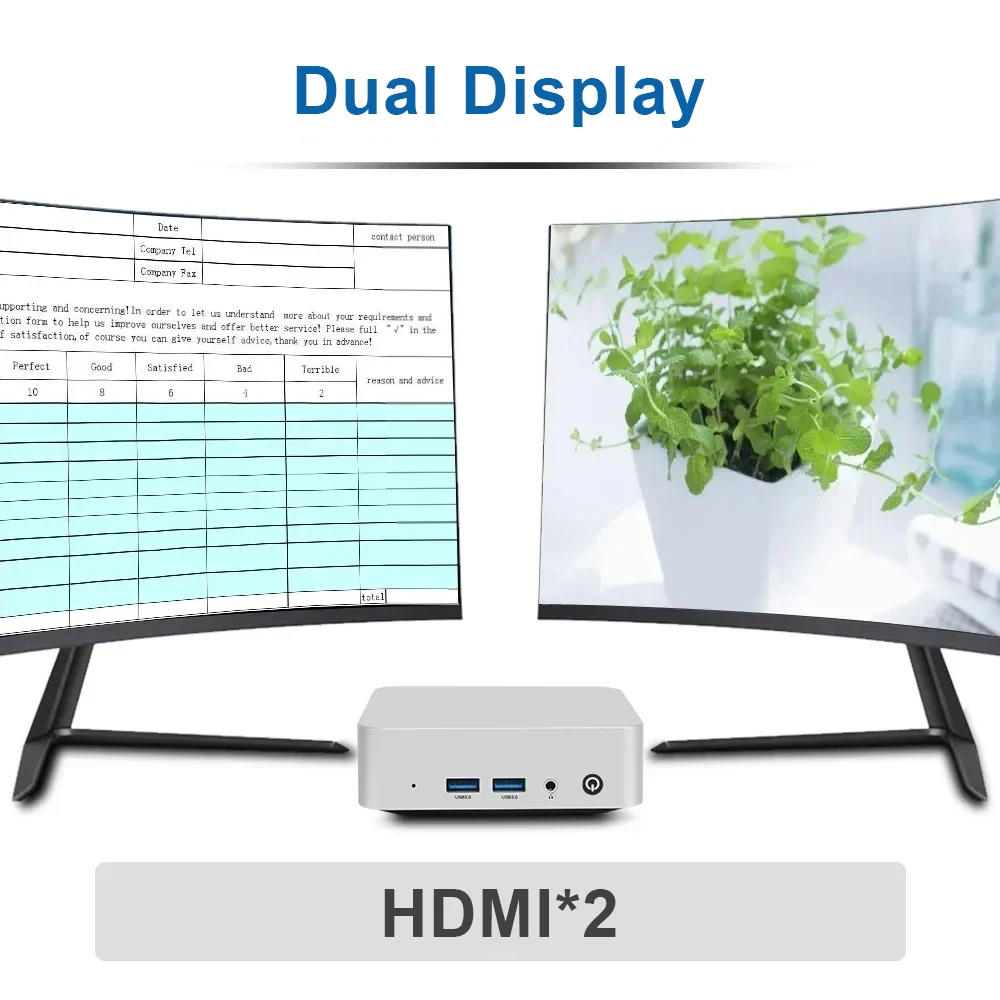 SZBOX W6 Mini PC Intel N3700 MINI PC Windows 10 SO-DIMM RAM 8 GB 128 GB SSD RJ45 1000 M LAN M.2 SATA3 * 2 Computer da gioco desktop