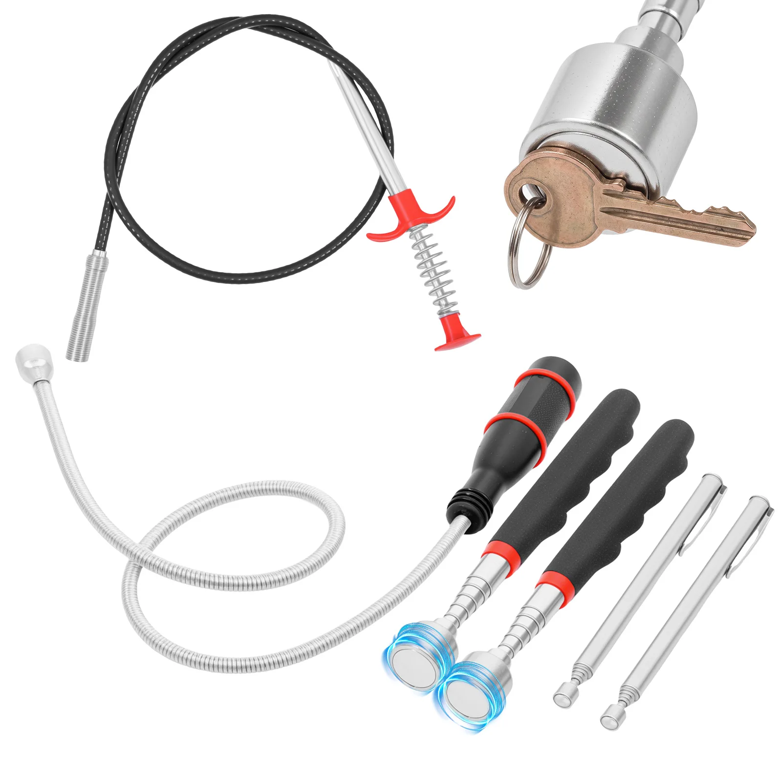 6Pcs Telescoping Magnetic Pickup Tool with 9 kg Pull Force for Small Part Telescoping Magnetic Pickup Tool  Stainless Steel