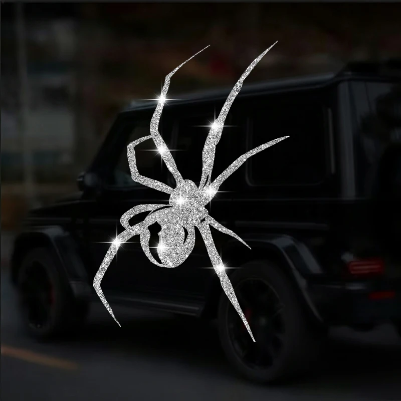 Shiny Spider Stickers, Sparkling Glitter Decals, Wall Sticker, Doors Sticker, Car Sticker, Car Window Decoration, Vinyl Sticker