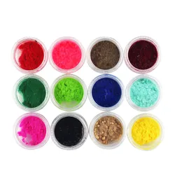 12 Color/Set Flock Velvet Nail Powder Pigment Colorful Glitter Dust Winter Manicure UV Gel Polish for Nails DIY Decoration Tips