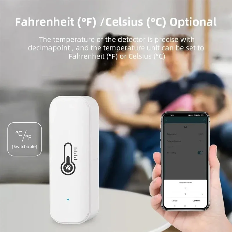 Tuya 2025 WiFi مستشعر درجة الحرارة والرطوبة APP مراقب عن بعد للمنزل الذكي var SmartLife WorkWith Alexa Google Assistant