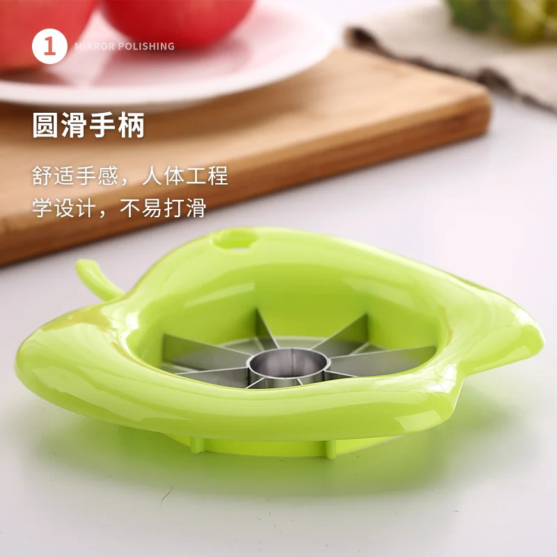 Stainless Steel Assist Apple Slicer Cutter Pear Fruit Divider Tool Apple Corer Divider Comfort Handle for Kitchen Fruit Peeler