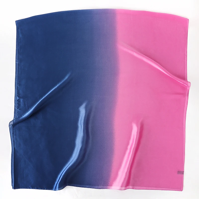 Luxus Farbverlauf Seiden schal Frauen Marke solide Femme Schals Wraps Bandana Kopf Foulard Mode Dame Hijab Hochzeit Poncho – Detail 27