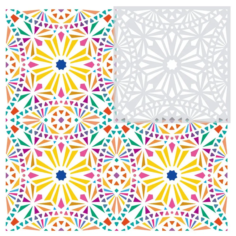 Geometric Mandala Stencils Painting Template for Floor Decor