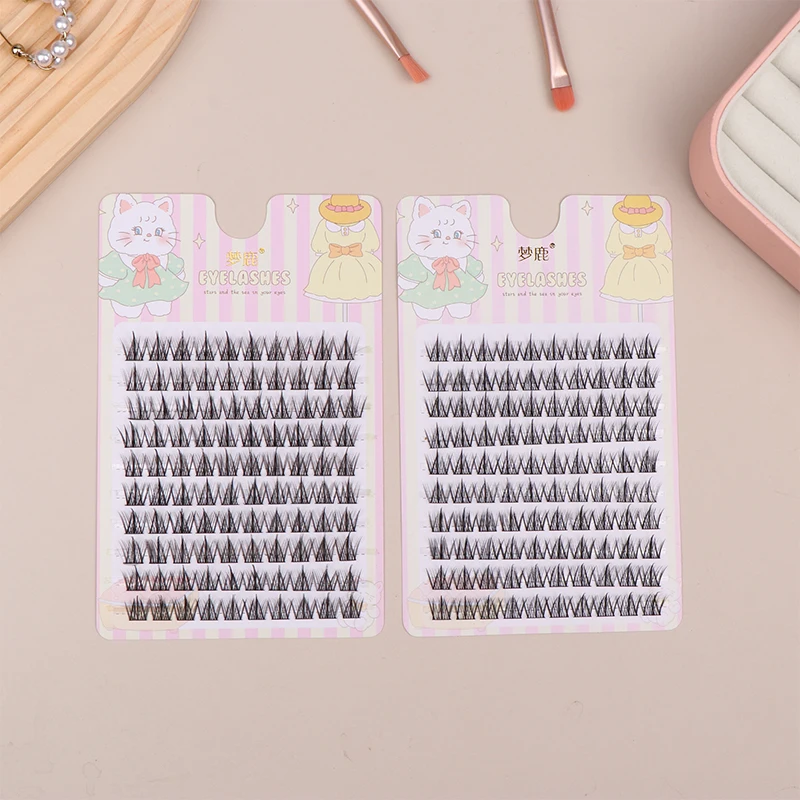 100pcs Lazy Man Fake Eyelash Trilogy Natural Eyelash Personal Eyelash Single Cluster Fairy Little Devil Self Adhesive Novice