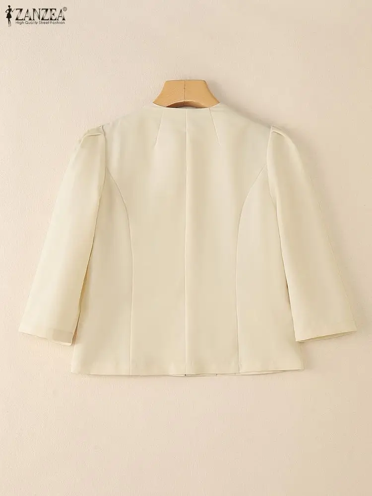 เสื้อเชิ้ตผู้หญิง ZANZEA ดีไซน์หรูหราทันสมัย ทรงเข้ารูป คอลเลคชั่นฤดูใบไม้ร่วง 2025 แฟชั่นใหม่ คอทรงโอ แต่งโบว์ ติดกระดุม สีพื้น เหมาะสำหรับงานแต่งงาน ไซส์ 3XL