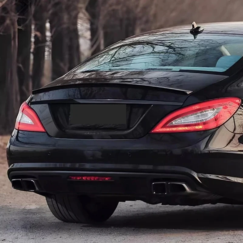 Glossy Black Rear Lip Diffuser Spoiler For Mercedes Benz CLS Class W218 CLS350 CLS63 AMG Sport 2012-2017 Bumper Protector