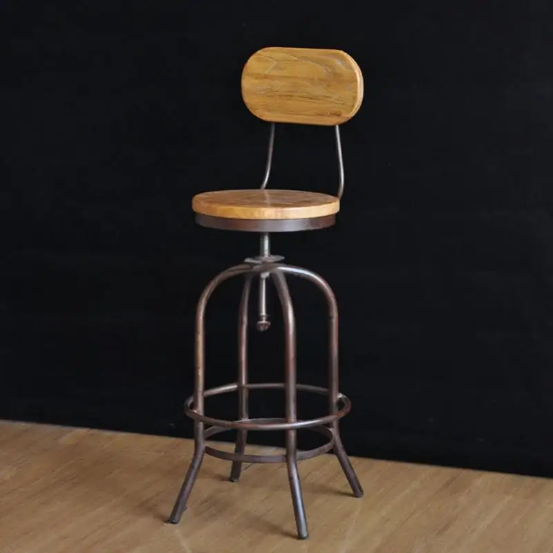 

Antique Home Bar Chair Make Up Iron Metal High Stool For Kitchen Furniture Ergonomic Mid Century Luxury Chairs Cafe Living Room