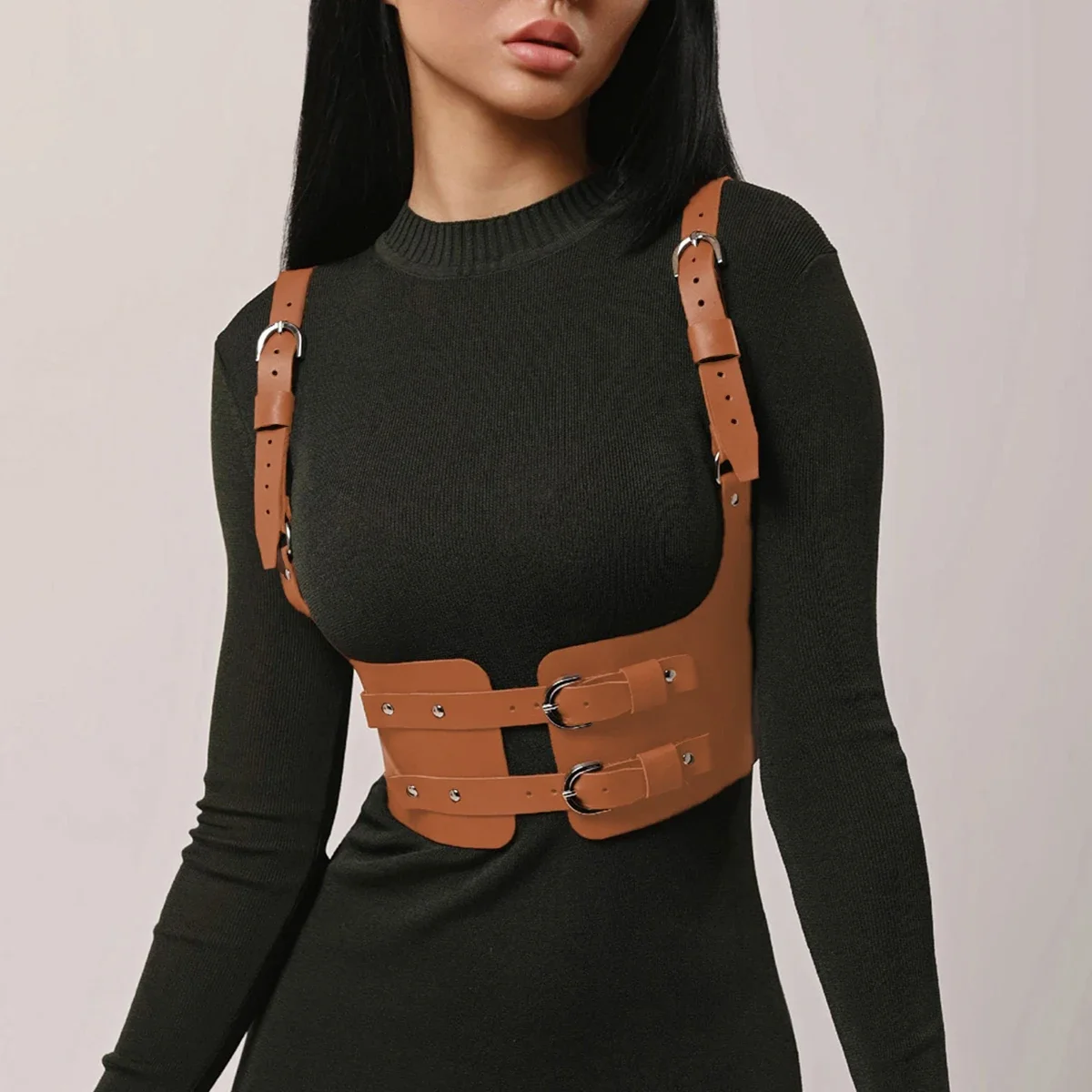 

Women Trend Punk Corset Belt Decoration Street Style Wide Waistband corset Harness Leather Belt Gothic Clothing Accessorie