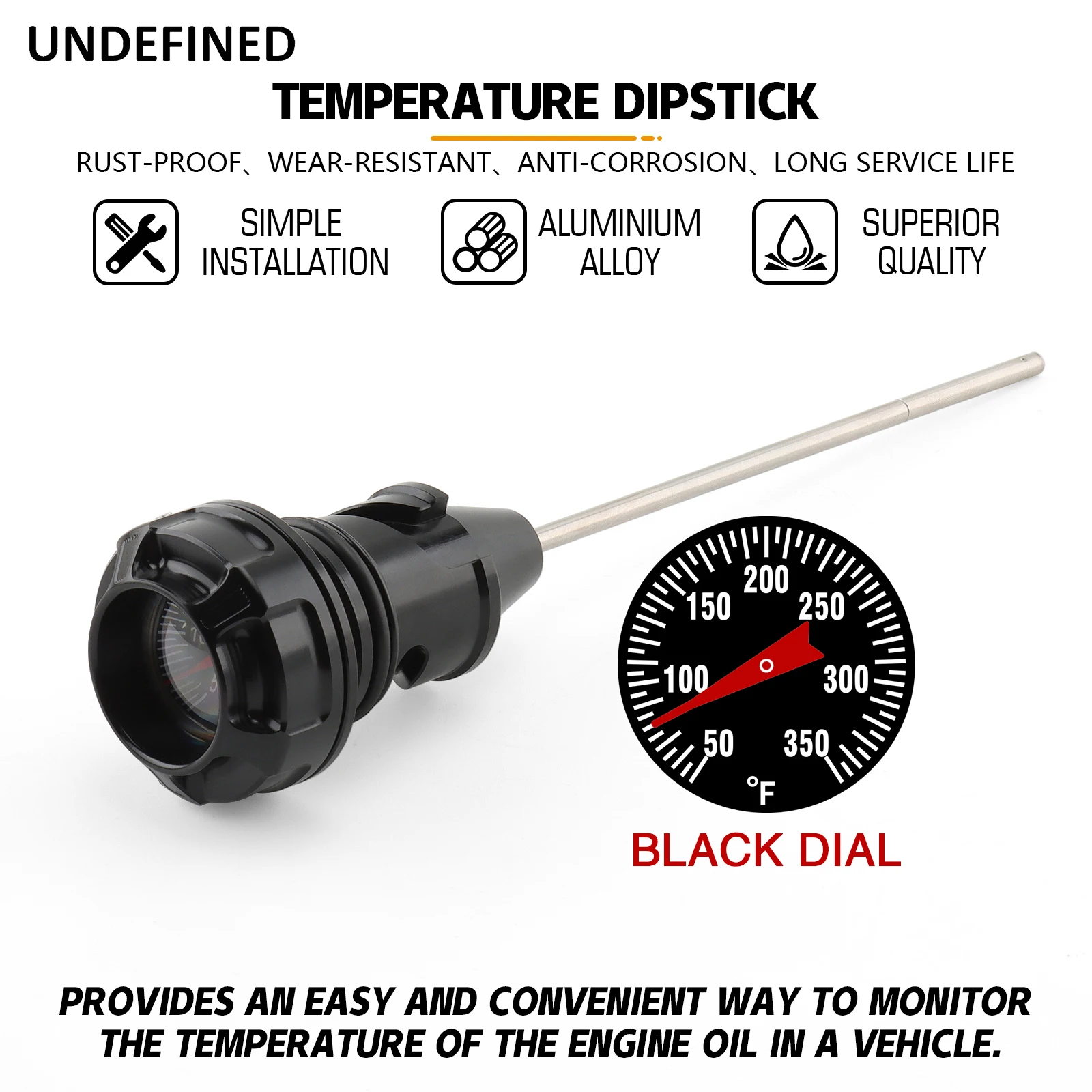 Motorcycle Oil Temperature Dipstick Oil Plug Temp Gauge for Harley Softail Breakout FXBRS FXBR Deluxe FLDE Fat Street Bob FXBB