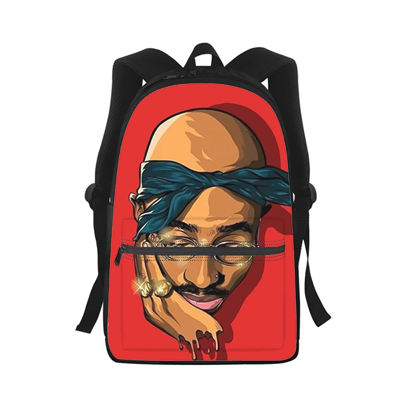 Rapper 2pac Sänger Tupac Männer Frauen Rucksack 3D-Druck Mode Student Schult asche Laptop Rucksack Kinder Reise Umhängetasche