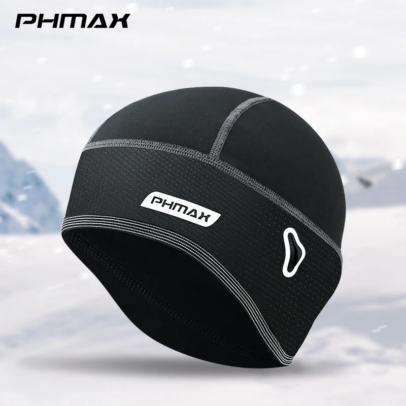 PHMAX Cycling Cap Windproof Keep Warm Skiing Cap Winter Snow Road Cycling Outdoor Sport Thermal Fleece Hat Running Headband