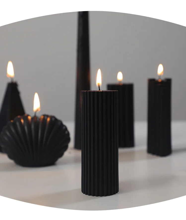 Freesia Scented Candle Holder, Retro, Long, Black, High-end, Romantic, Wedding Ceremony, Home