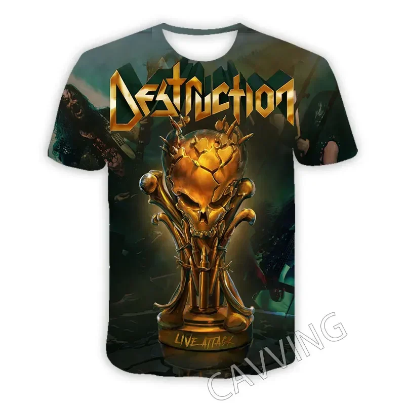 Camiseta con estampado 3D de Death Metal Rock para hombre y mujer, camisa de moda de Hip Hop, estilo Harajuku callejero