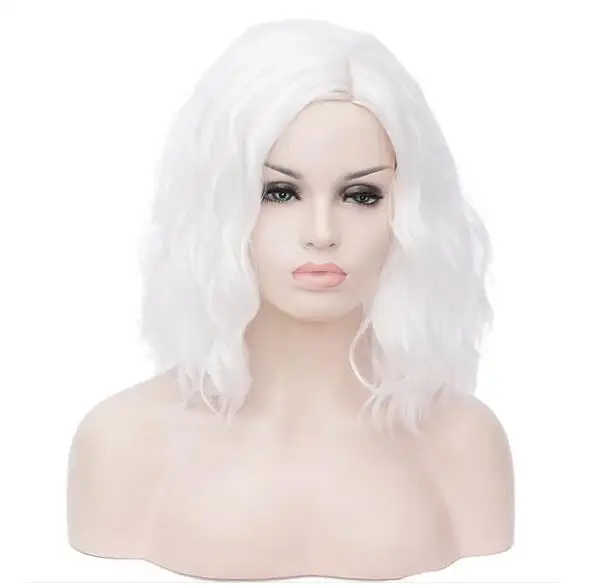 Perruque de cheveux synthétiques pour femme, perruques cosplay, noir, blanc, bleu, rose, violet, vert, proche d'Halloween