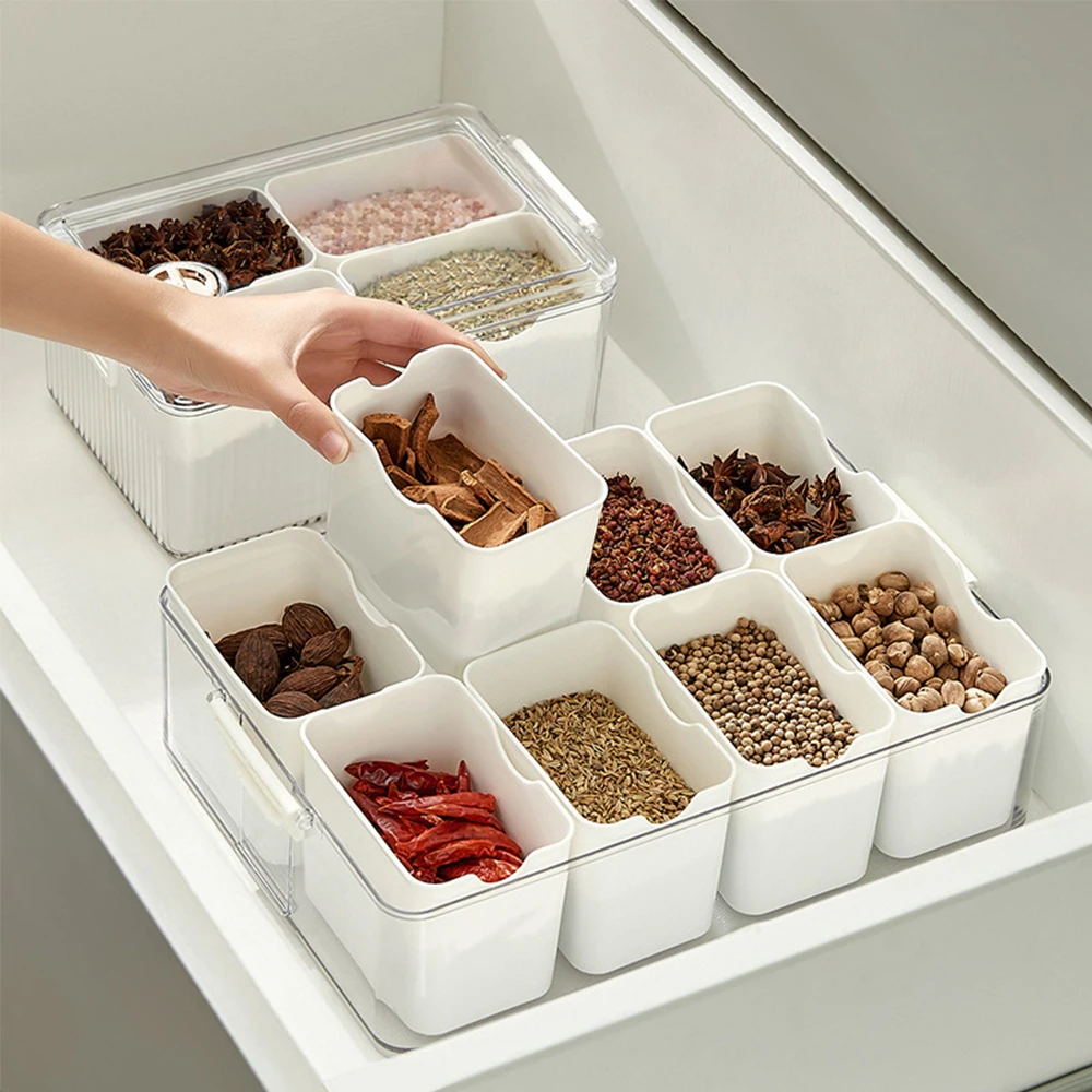 Spice Storage Jars Household Combination Seasoning box Containers Food Preservation Storage Box Kitchen Organizer Storage Box