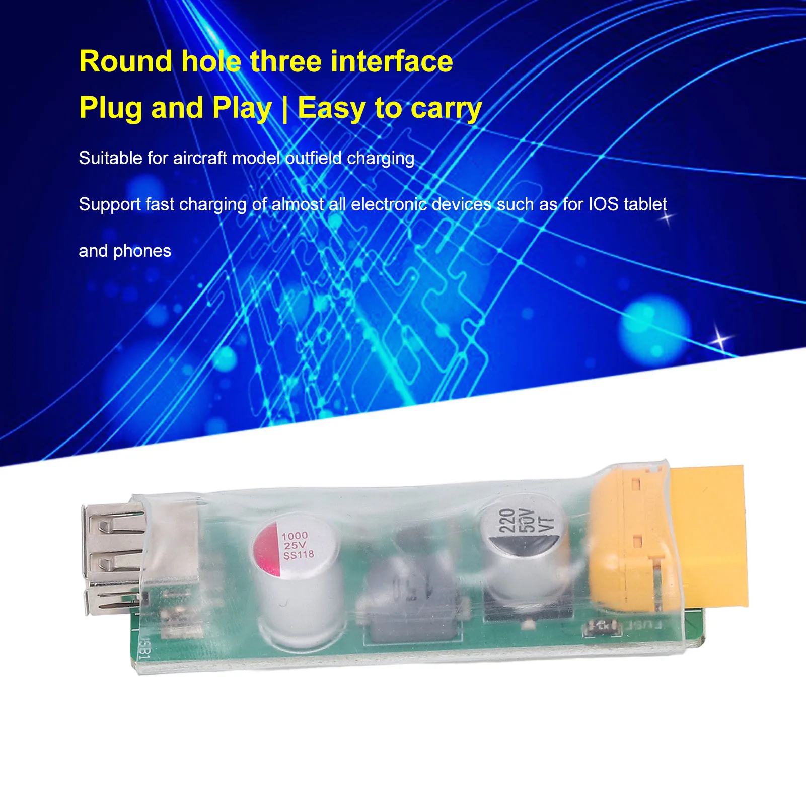 USB Charging Conversion Module XT60 to USB Charging Converter 3S to 6S Lithium Battery  Conversion Module with Adapter