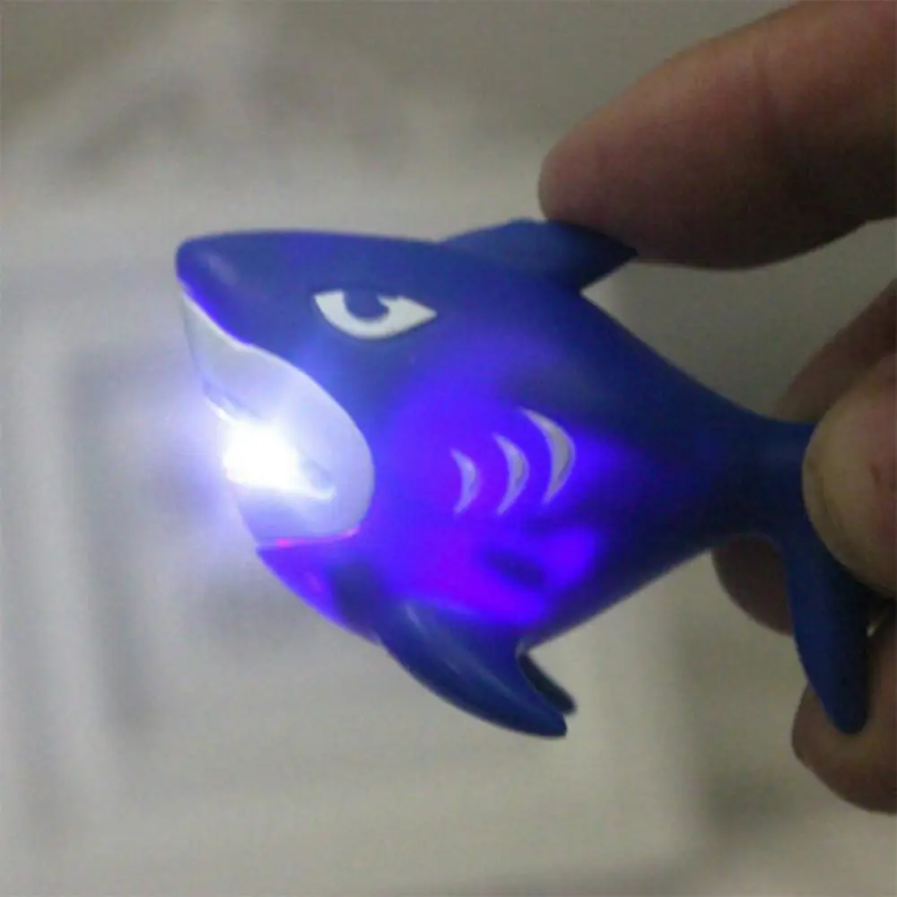 Shark Animal Pendant Key Chains LED Light Sound Women Men Mini Torch Keychain Key Holder Bag Ornament