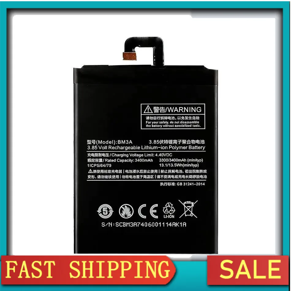

For Xiaomi Note 3 Note3 Reliable Power BM3A 3300Mah High Performance Mobile Phone Battery