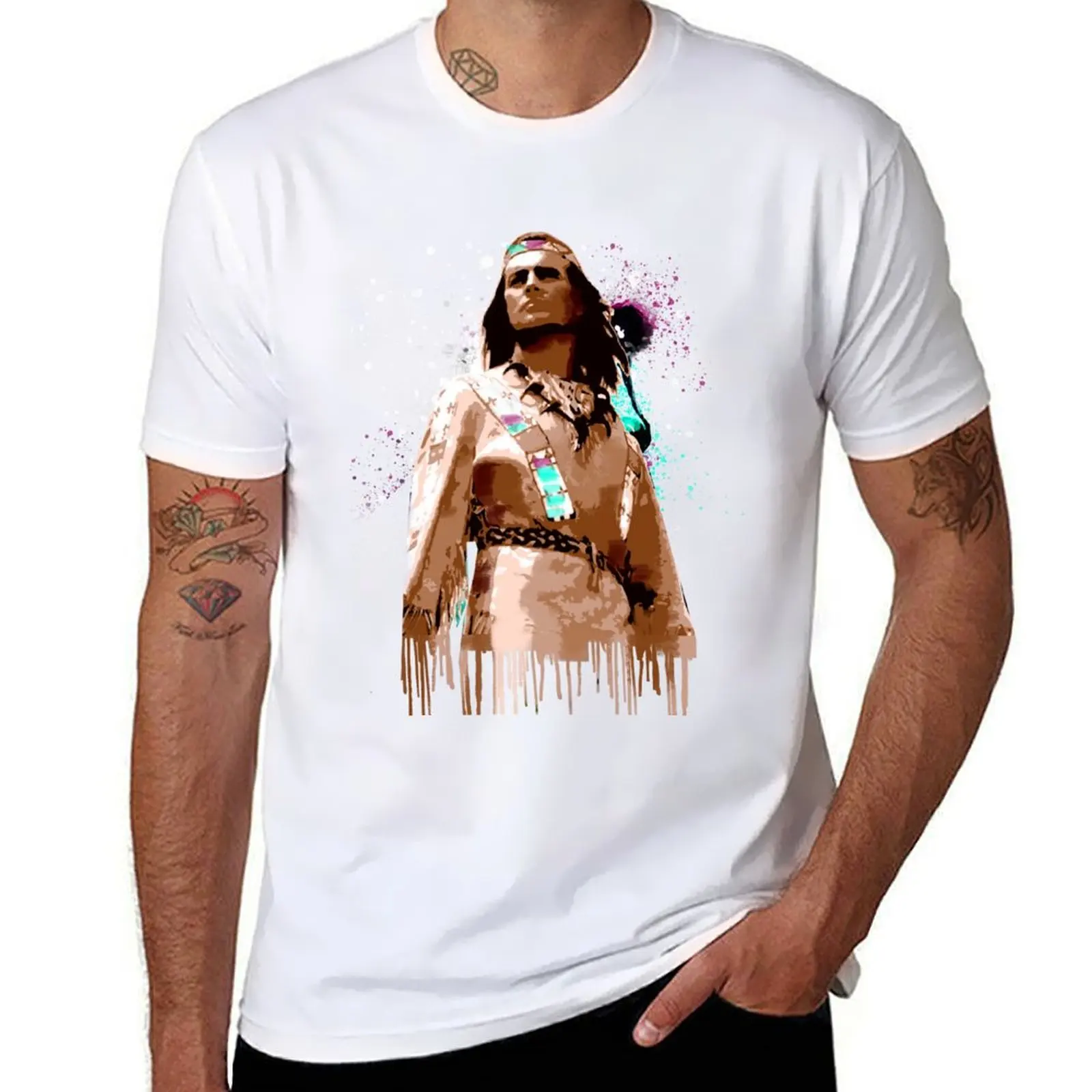 

save winnetou, indian, feathers, winnetou, graffiti, painting T-Shirt man tshirt mens graphic t shirts t shirt man plain T-Shirt
