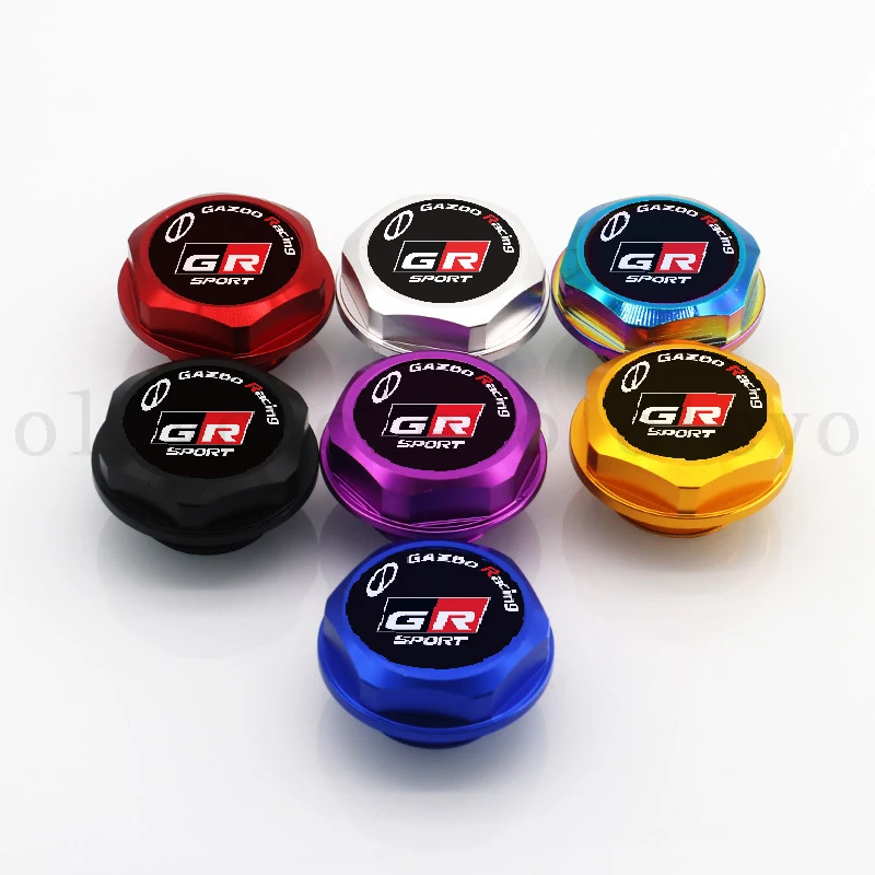 1pcs Aluminium Car Engine Oil Cap for Toyota GR SPORT TRD Emblem Oil Tank Cap Oil Filler Caps Auto Racing Modified Covers