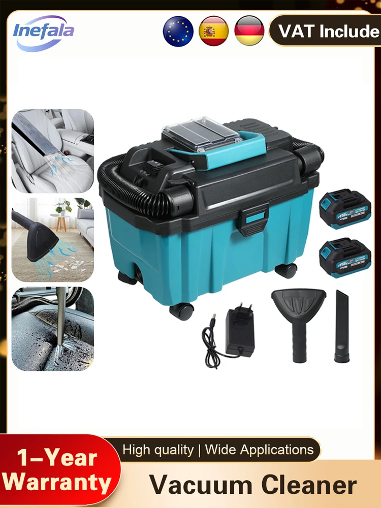 Inefala 10L Brushless Wet/Dry Vacuum Cleaner 15KPA Workshop Vacuum Cleaner Household Lithium Dusting Cleaner with HEPA Filter