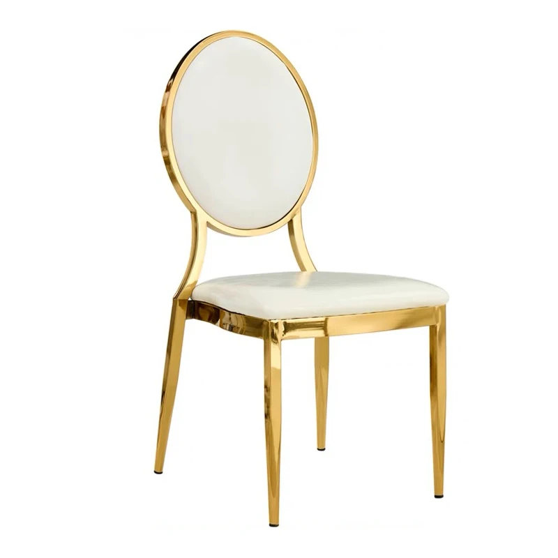 # # Whole Sale Dining Chair Metal Events Hotel Banquet Wedding Chair Round Back Stackable Chairs