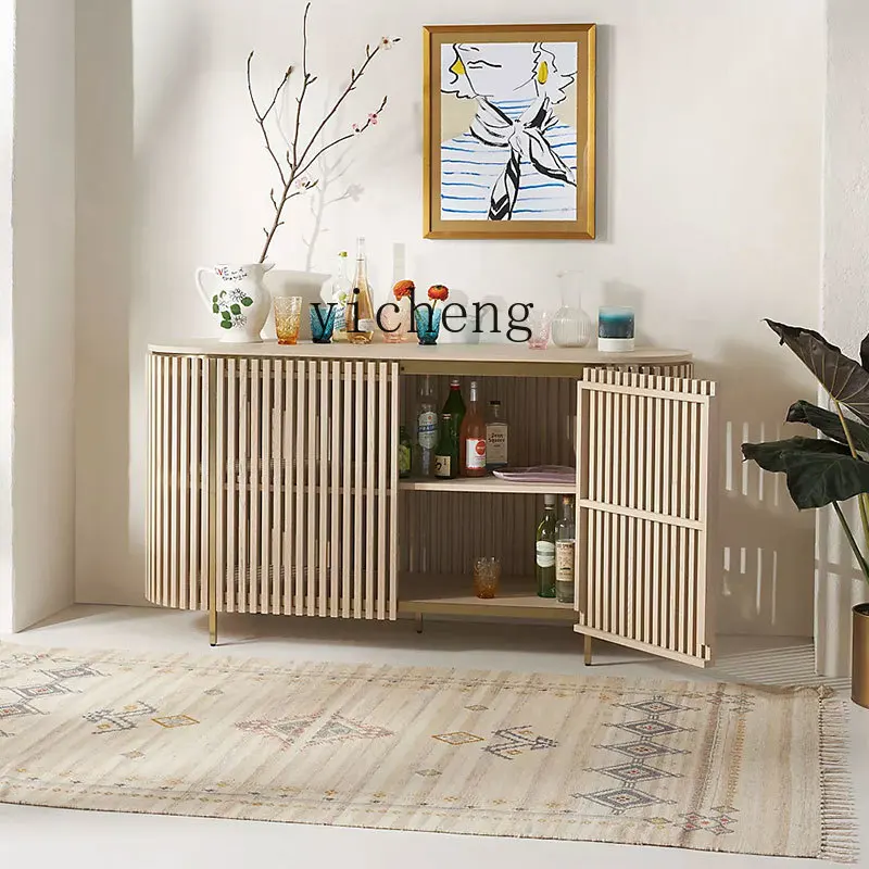 

ZYA Light Luxury Wall-Mounted Post-Modern Style High-End Wine Cabinet Restaurant Solid Wood Tea Storage Cabinet