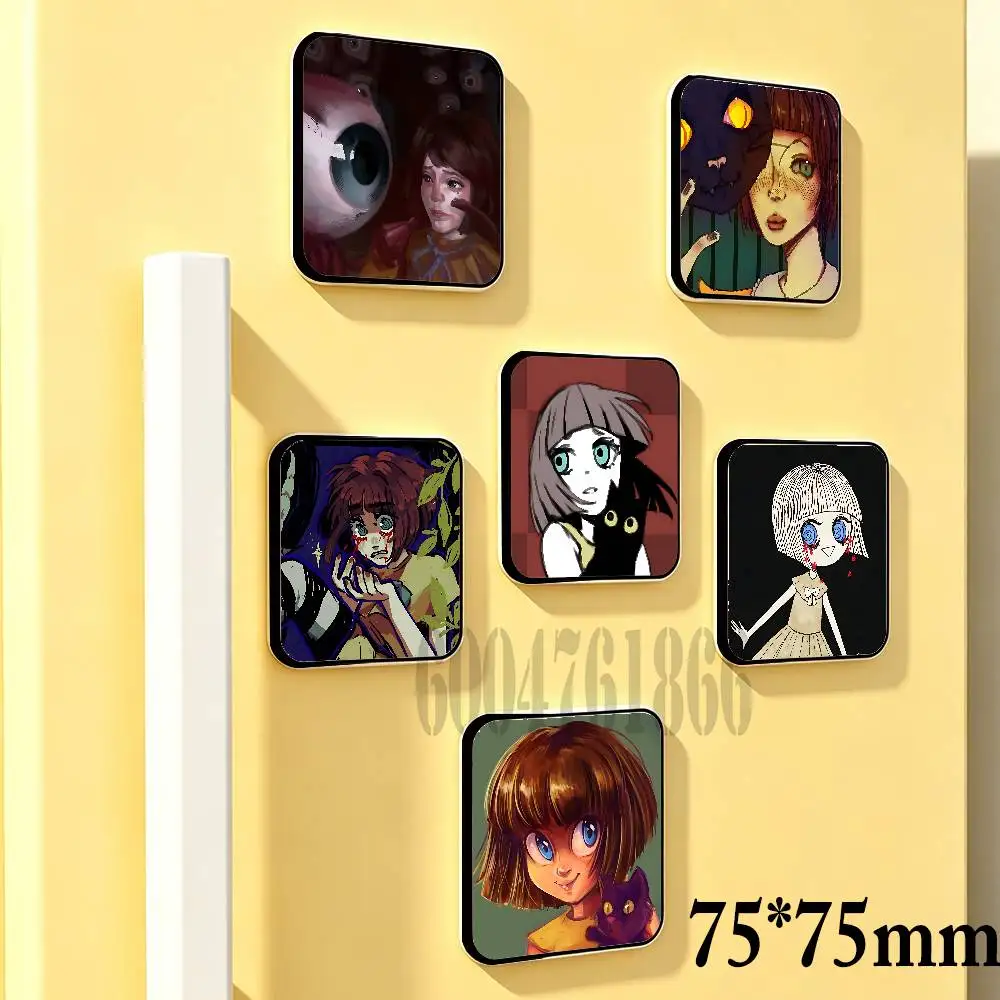 F-Fran Bow 75mm Square Fridge Magnet Cute Refrigerator Magnet Office Cabinet & Home Kitchen Decoration Gift