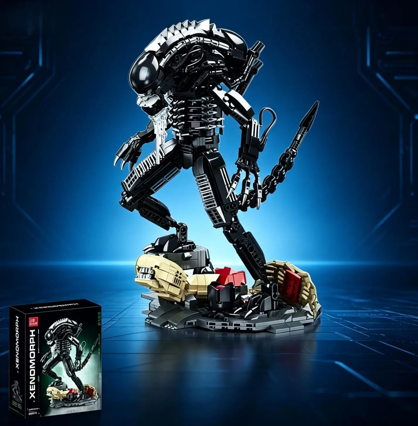 

Combat Alien Xenomorph Building Blocks Set 882PCS, Movie Monster Model, Collectible Figure Toy