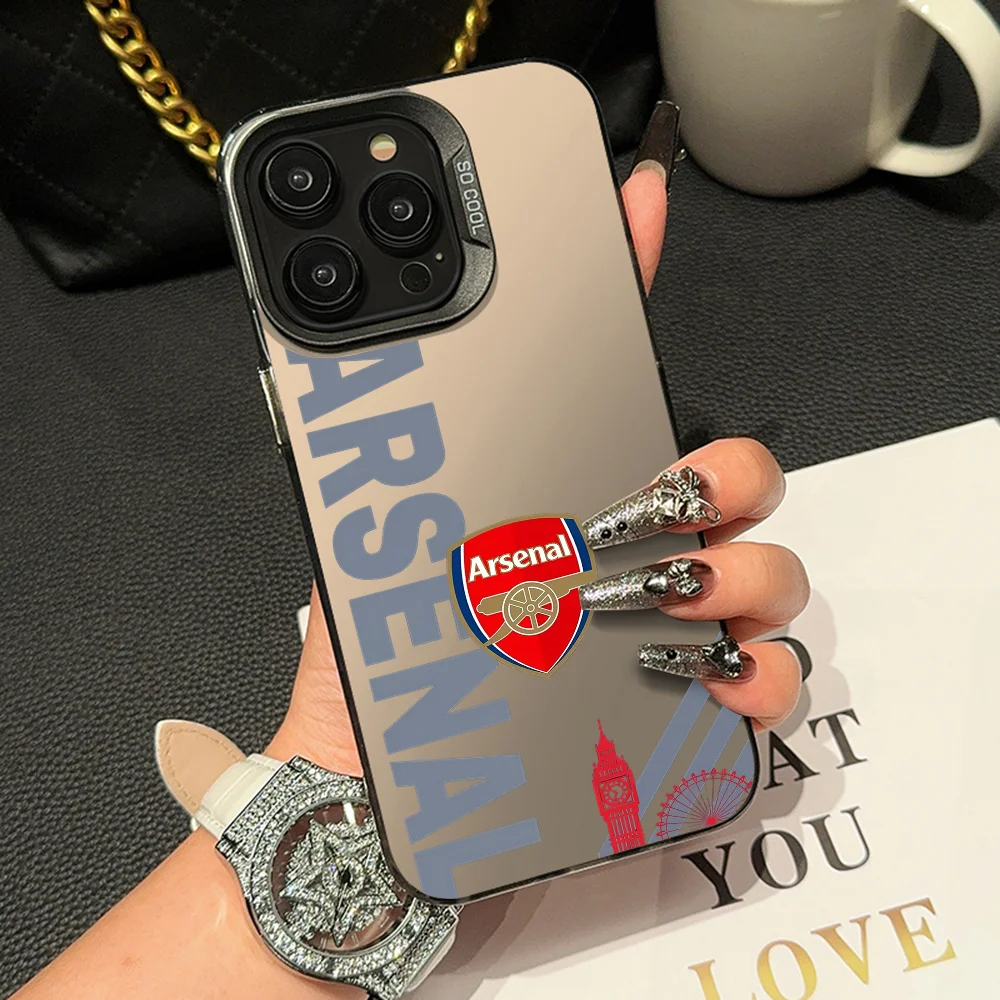 A-ARSENAL  Phone Case Phone Case IMD color silver shell For iPhone 16 15 14 13 12 11 Pro Max Plus