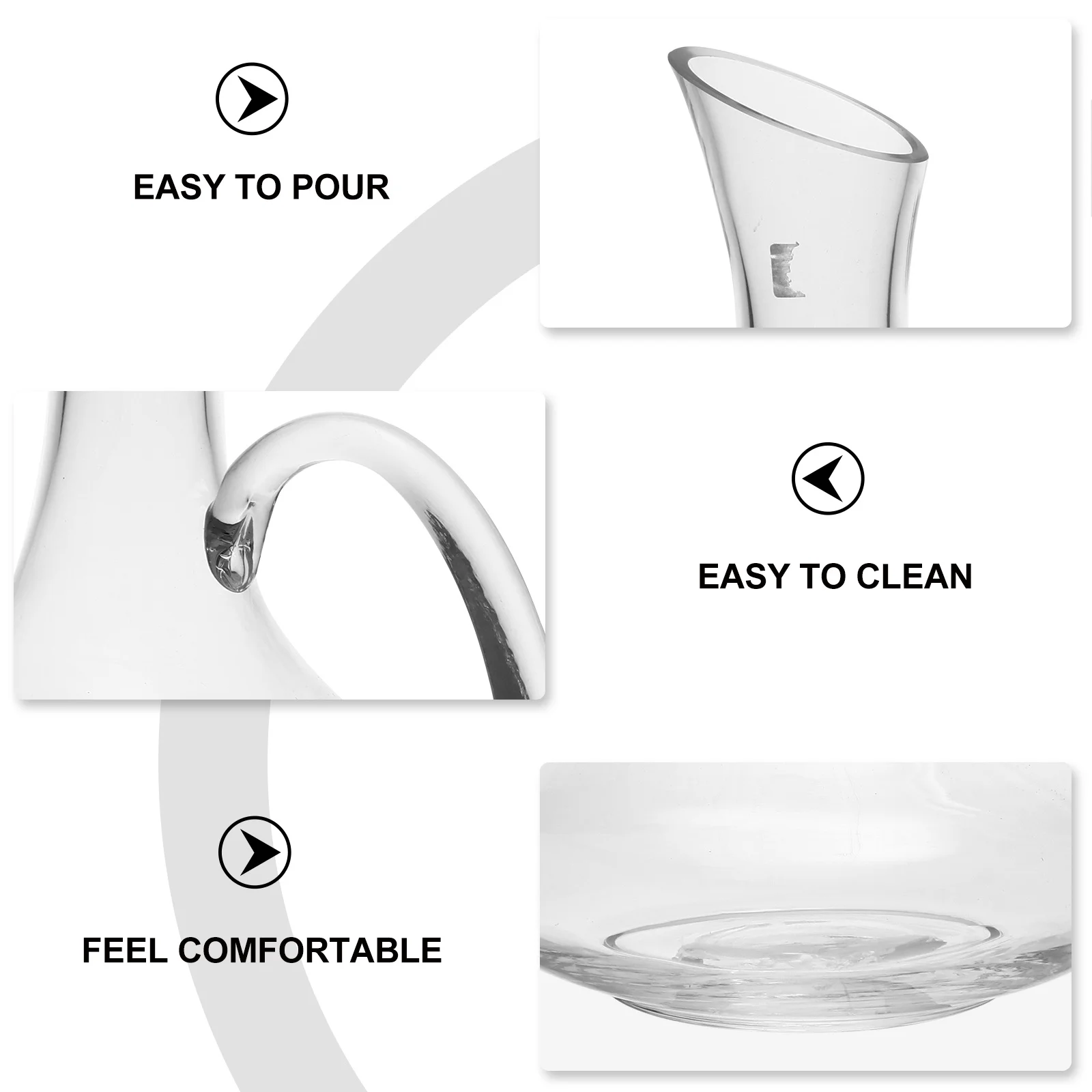 

1Pcs Wine Decanter Creative Glass Red Wine Pourer 1500ml Handle Practical Household Beverage Storage Container