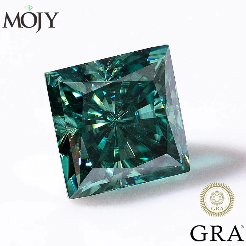 

MOJY Green Color Moissanite Stone Princess Cut 0.5~5.0ct Lab Loose Gems Pass Diamond Tester with GRA Certificate Fine Jewelry