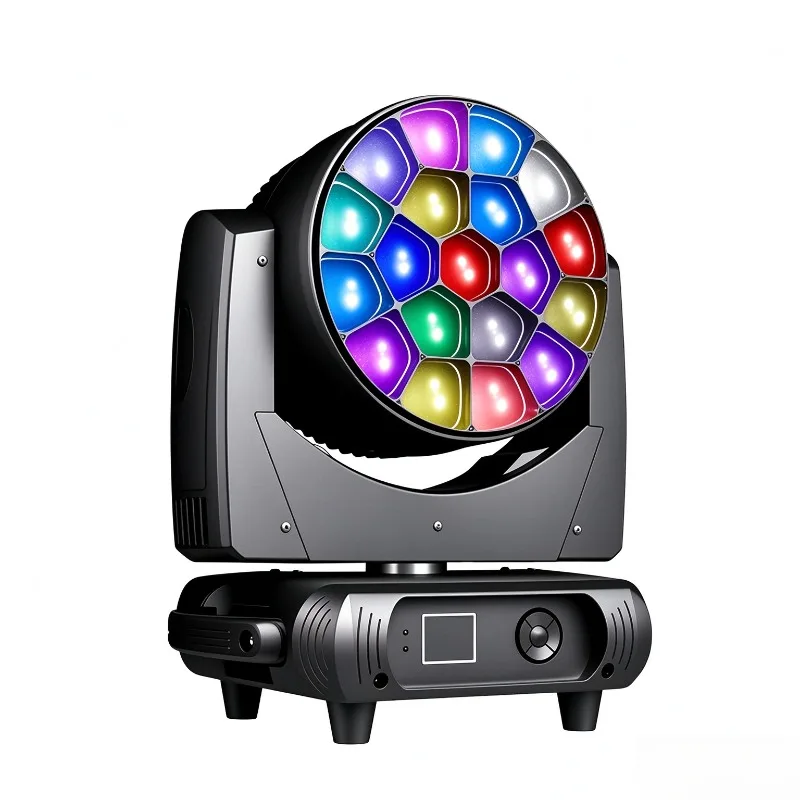 Outdoor Entertainment Camping Mini 19pcs 40W Big Bee Eye Moving Head Beam Light Wedding Bar Stage Lighting 4in1 Color Wash Light