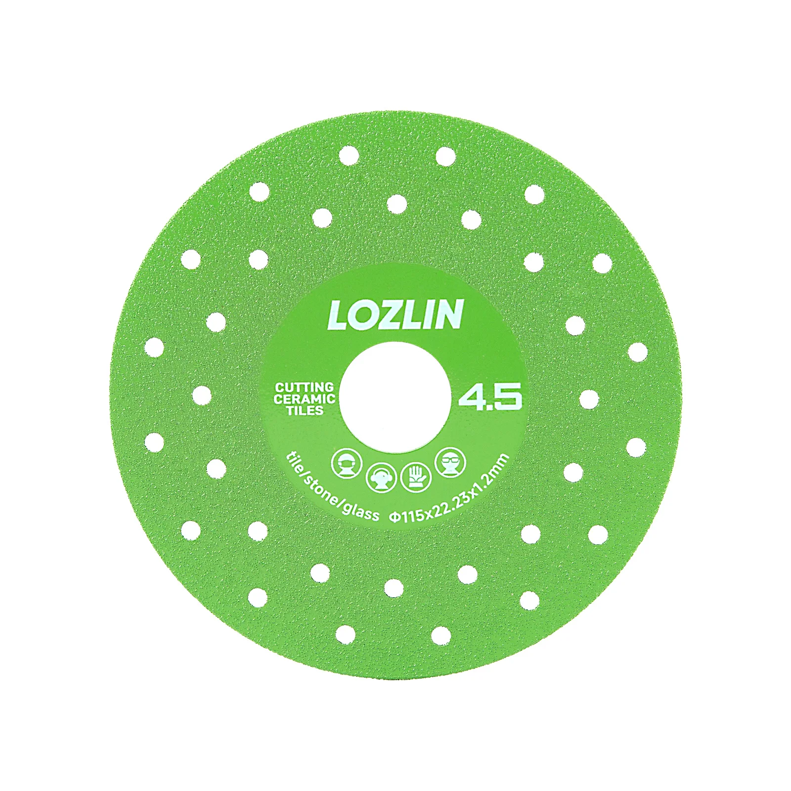 LOZLIN Gelötetes Diamantsägeblatt 115mm zum Schneiden und Schleifen, Dual-Verwendung für Marmor, Keramik, Glas, Steinplatten, Winkelschleifer-Werkzeuge