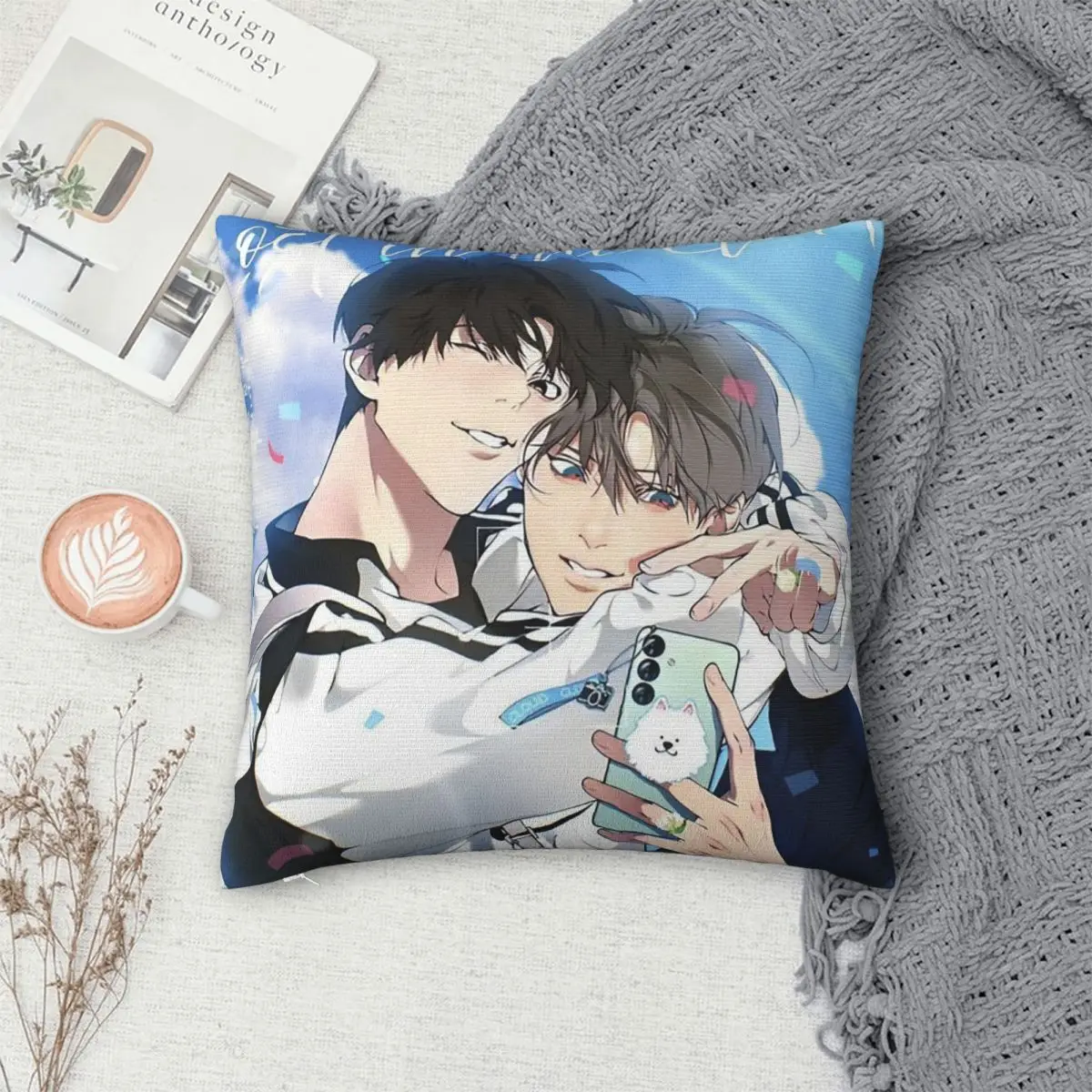 Lost In The Cloud Anime Square Pillowcase Pillow Cover Cushion Decor Comfort Throw Pillow for Home Bedroom