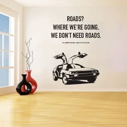 Wall Sticker A Poster Back To The Future Car Quote Wall Decals Living Room Bedroom Removeable Home Decoration Room Accessories