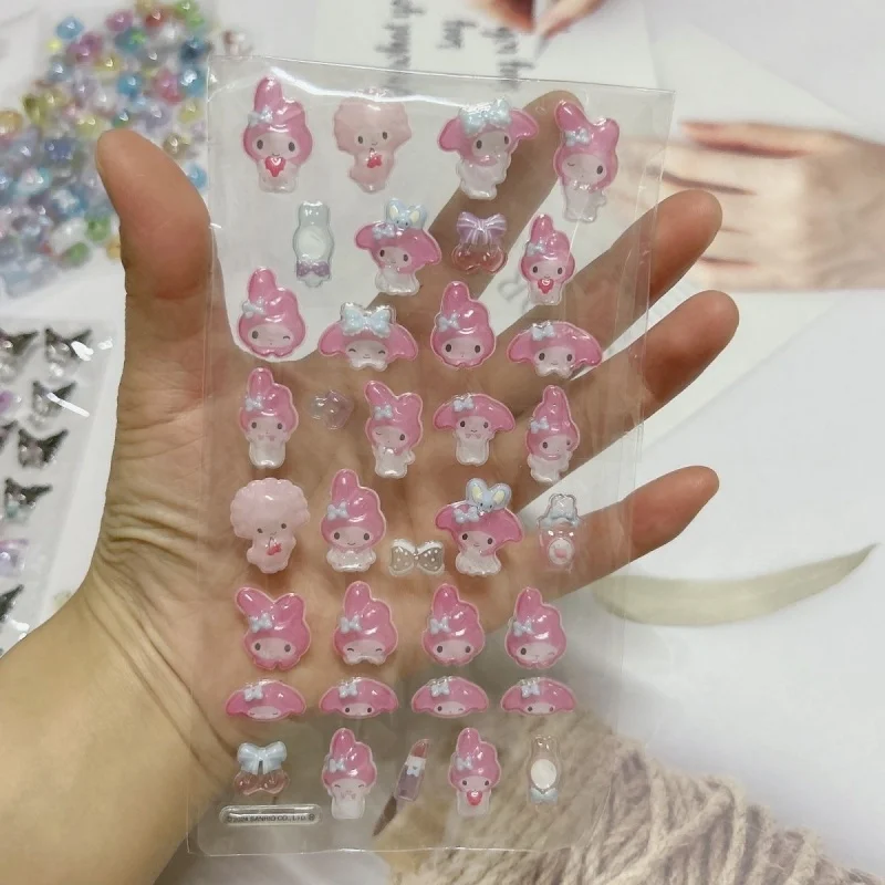 산리오 마이멜로디 방수 3D 입체 스티커 DIY 휴대폰 케이스 장식 이어폰 케이스 액세서리 선물