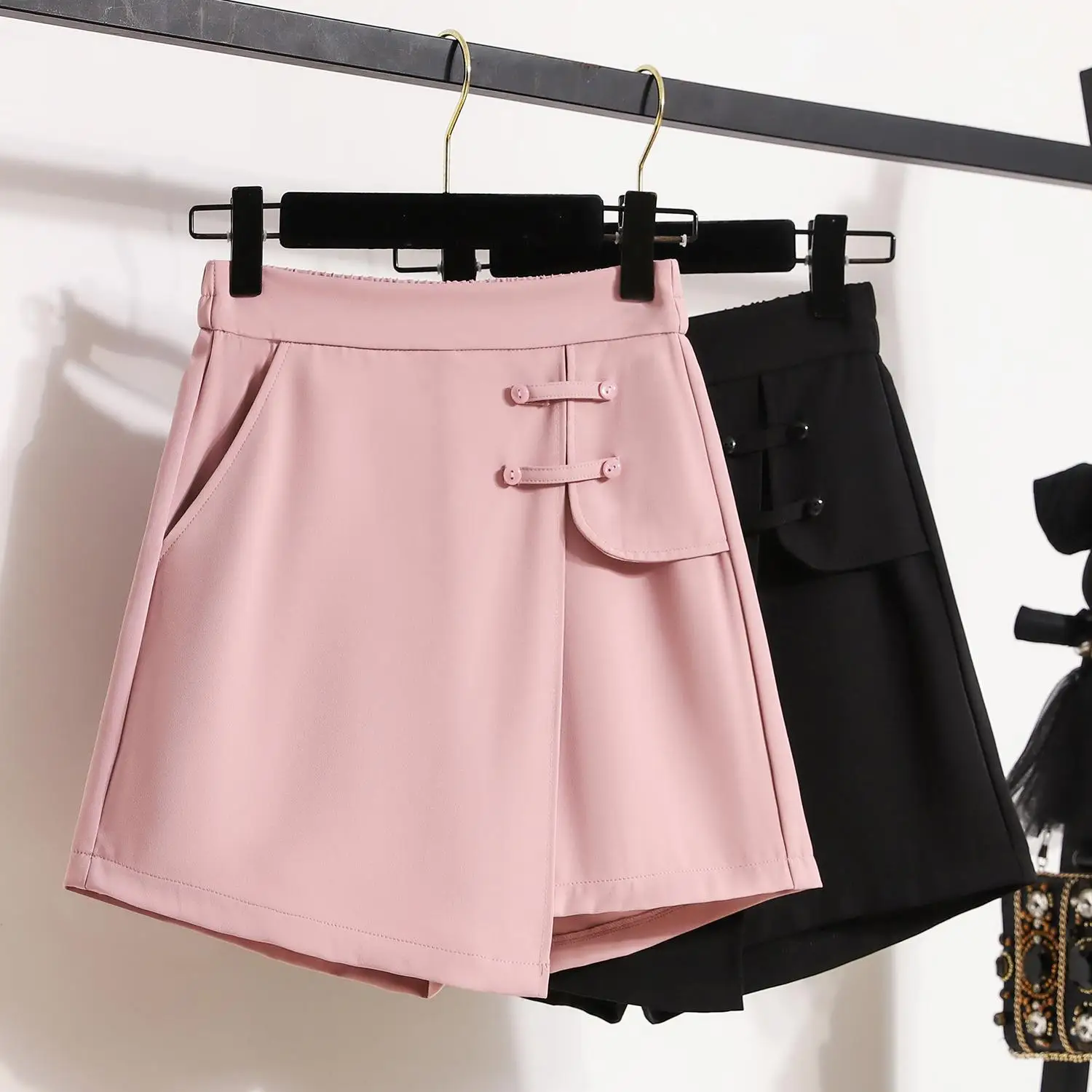 

Dimanaf Plus Size 2024 Summer Skirts Women Clothing Elastic Solid Fashion A-Line High Waist Casual Show Thin Elegant Skirt