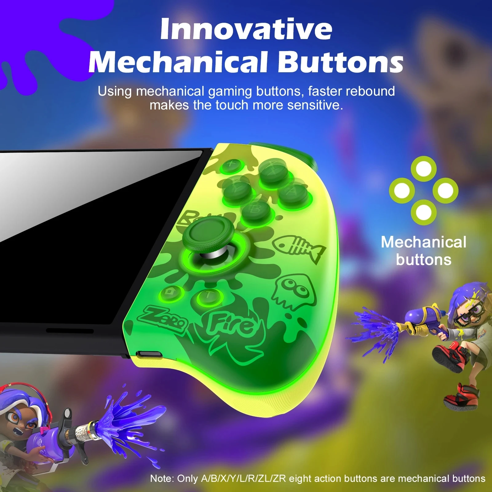 

2025 NEW IINE Neptune Mechanical Joypad Macro Custom ALPS Analog Stick Compatible For Swtich/Lite/OLED Bluetooth Gamepad