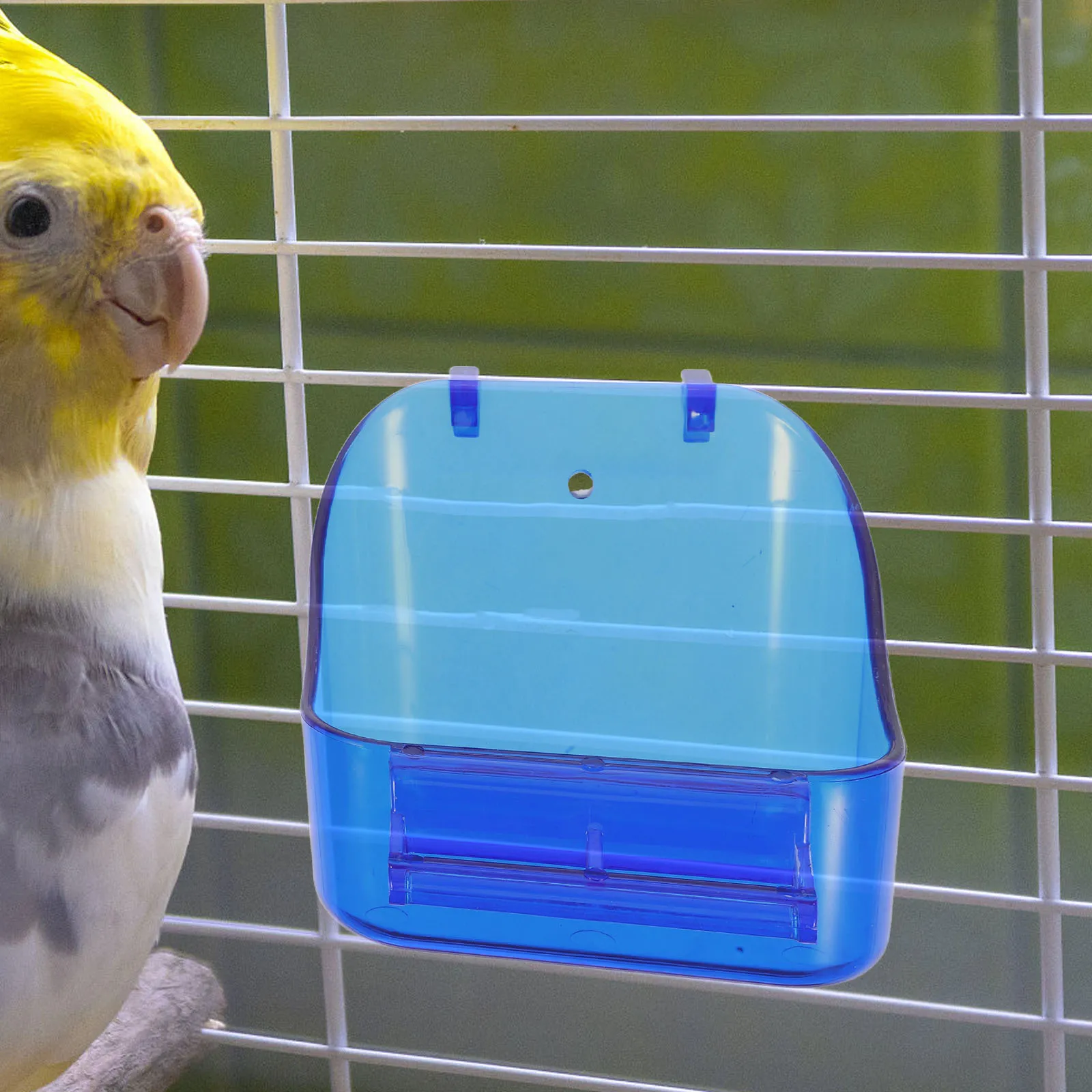

Bird Bath Box Bathing Cube Small Shower Tub Hanging Accessories PP Material Parrot Stress Relief Safe Reusable Smooth