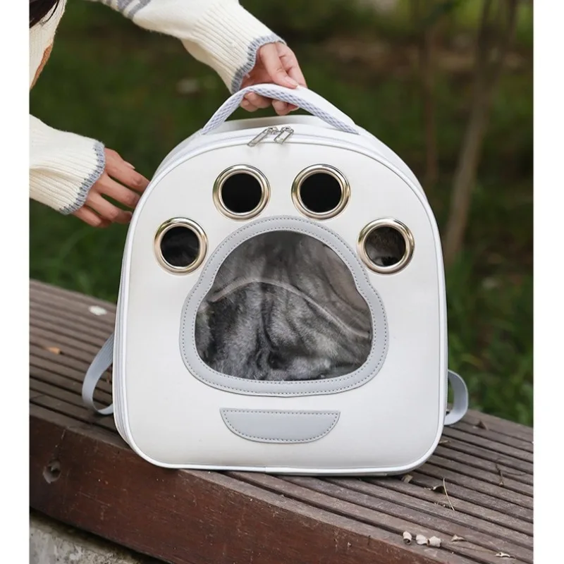 

Рюкзак-переноска для домашних животных, уличные дорожные рюкзаки с лаповым окном для кошек, маленьких собак, складная дышащая сумка для переноски кошек, товары для домашних животных