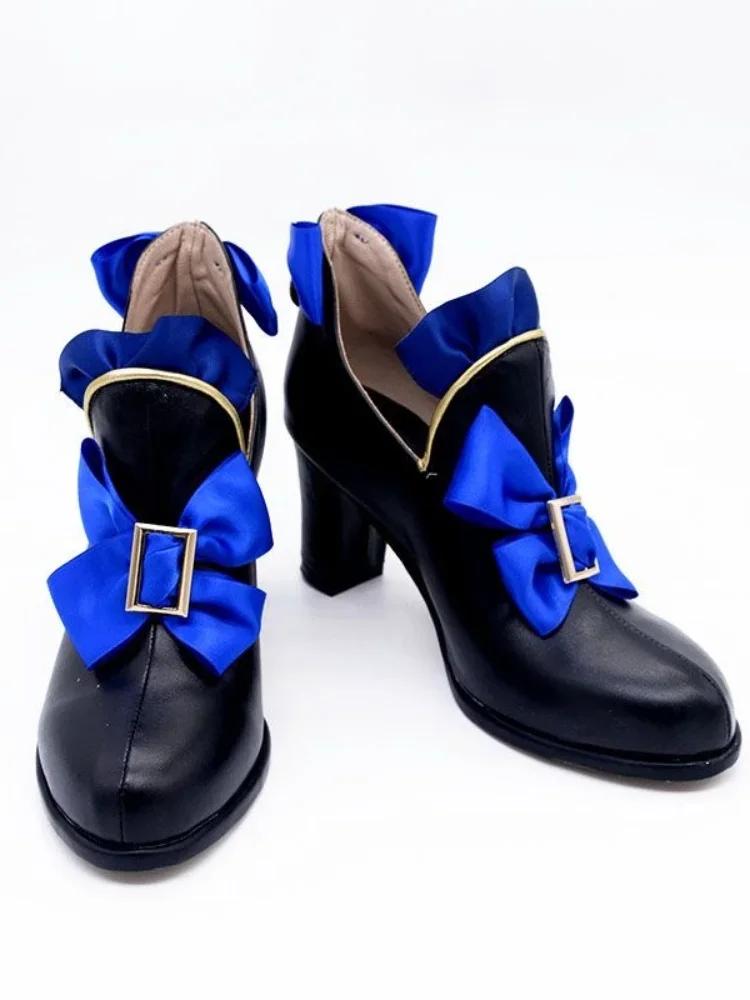 Black Furina Focalors High Heeled Shoes Anime Cosplay Accessories Props Halloween Carnival Cosplay Prop Lolita Shoes