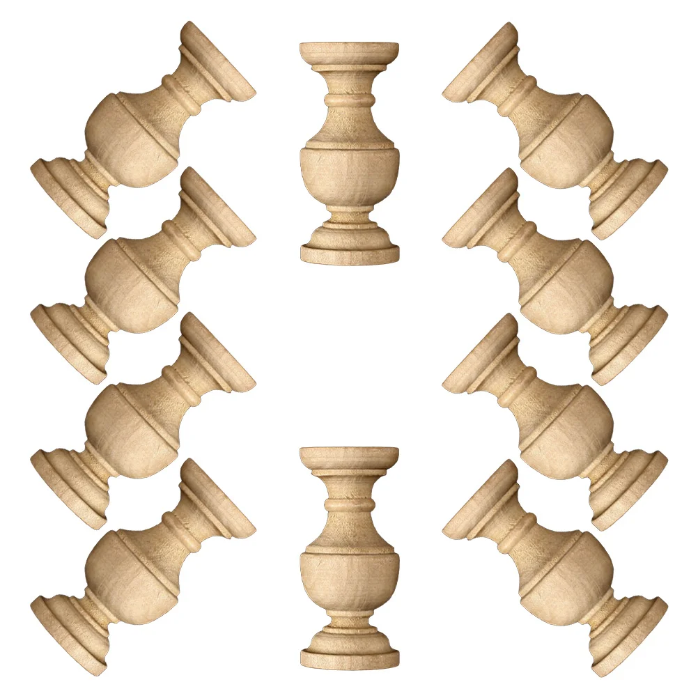 

10Pcs Bookshelf Decor Wood Spindles for Furniture DIY Woodworking Craft Spindles Unfinished Balusters Home Office Decor