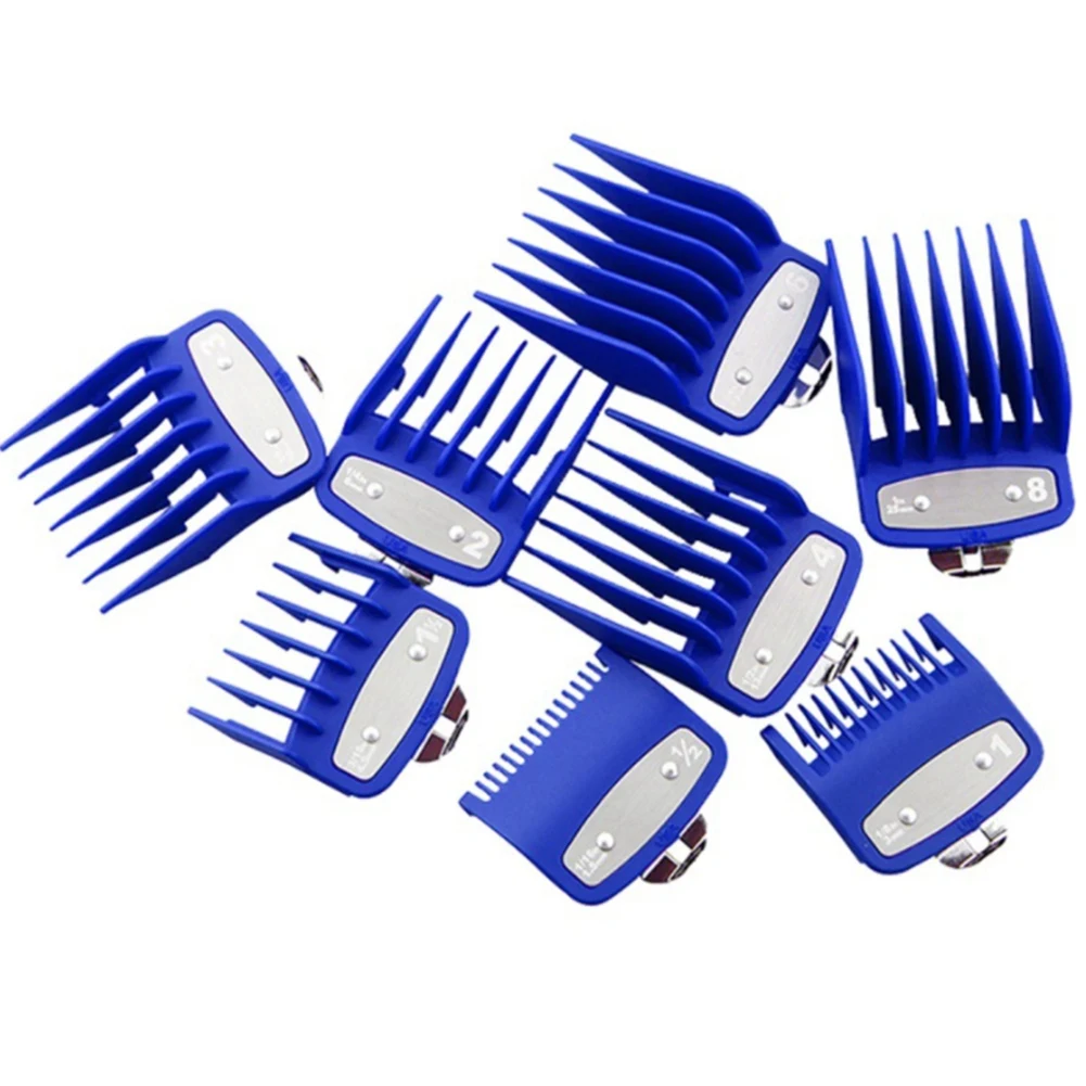 

8Pcs Cutting Guide Comb for Wahl with Metal Clip 3171-500,Fits for Multiple Size Wahl Clippers Blue