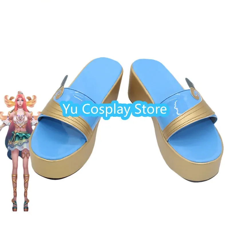 Game LOL Ocean Song Seraphine Cosplay Shoes PU Leather Shoes Halloween Carnival Boots Cosplay Prop Custom Made