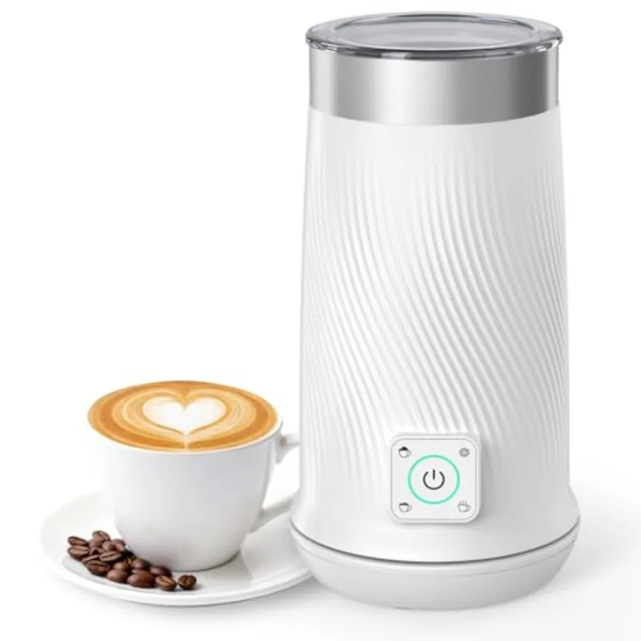

Milk Frother 4-in-1 Electric Milk Steamer Warm and Cold Milk Warmer and Foam Maker for Coffee Latte Cappuccinos Macchiato 8.2oz