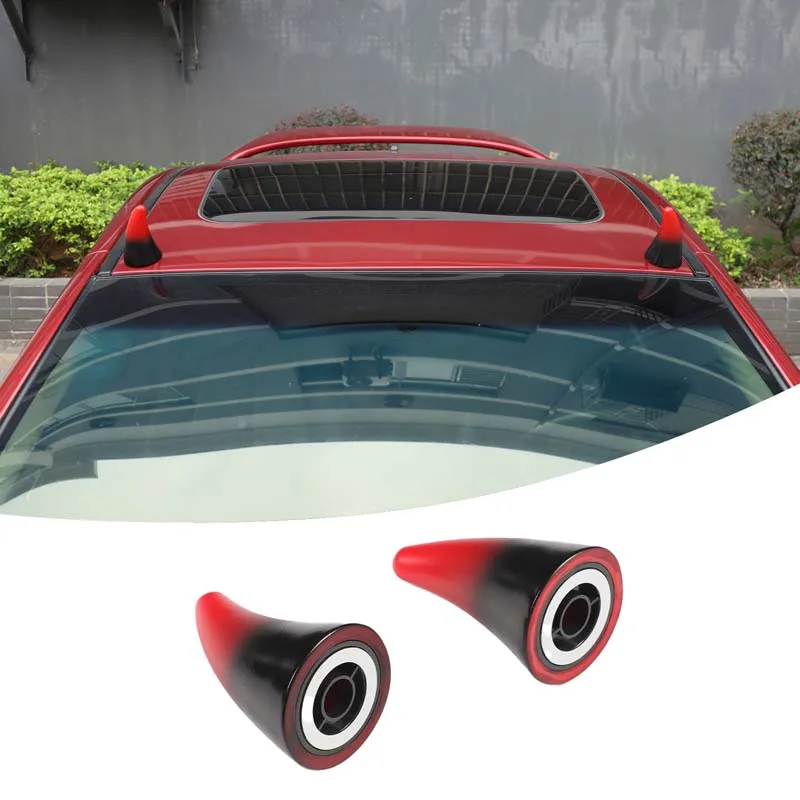 

For Mitsubishi Eclipse 2006-2011 Car Car Roof Ox Horn Three-Dimensional Decoration PVC Red+Black Car Modification Accessories